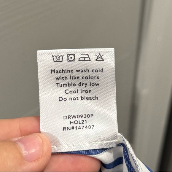 Draper James Women's Smocked Dress White and Blue Size 3X - Picture 7 of 8